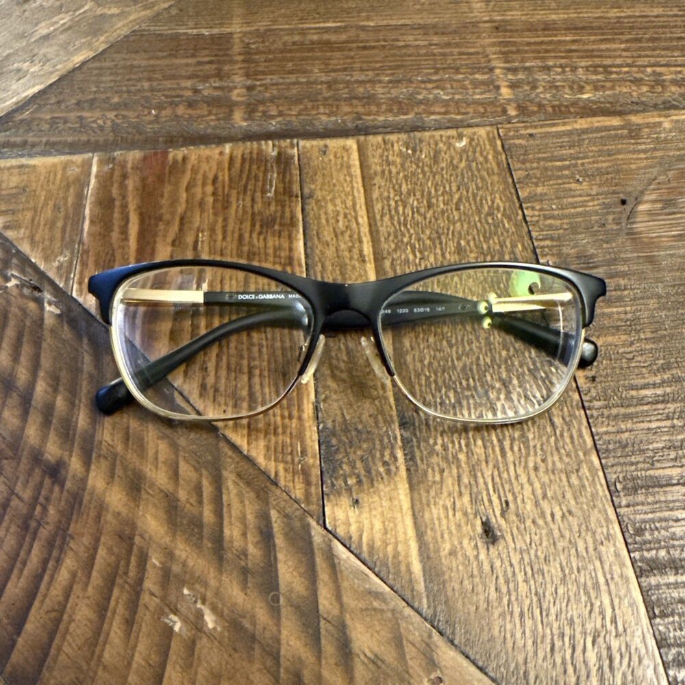 Dolce & Gabbana DG 1246 1220 Matte Black Gold Eyeglasses Frames Authentic